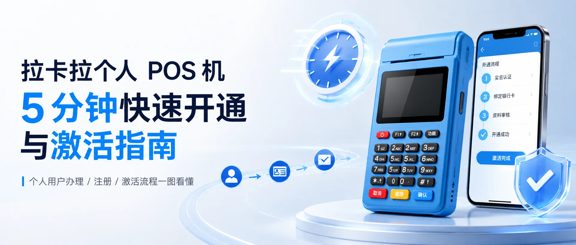 手把手教学：拉卡拉个人 POS 机 5 分钟快速开通与激活指南