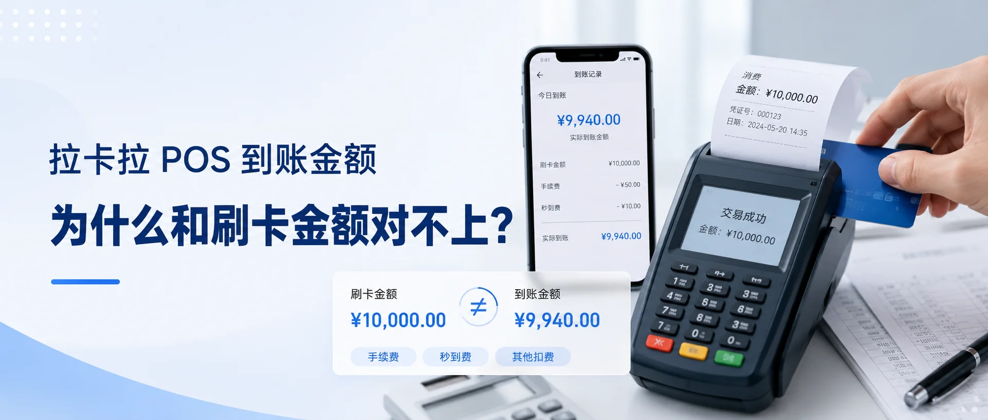 拉卡拉 POS 到账金额为什么和刷卡金额对不上？
